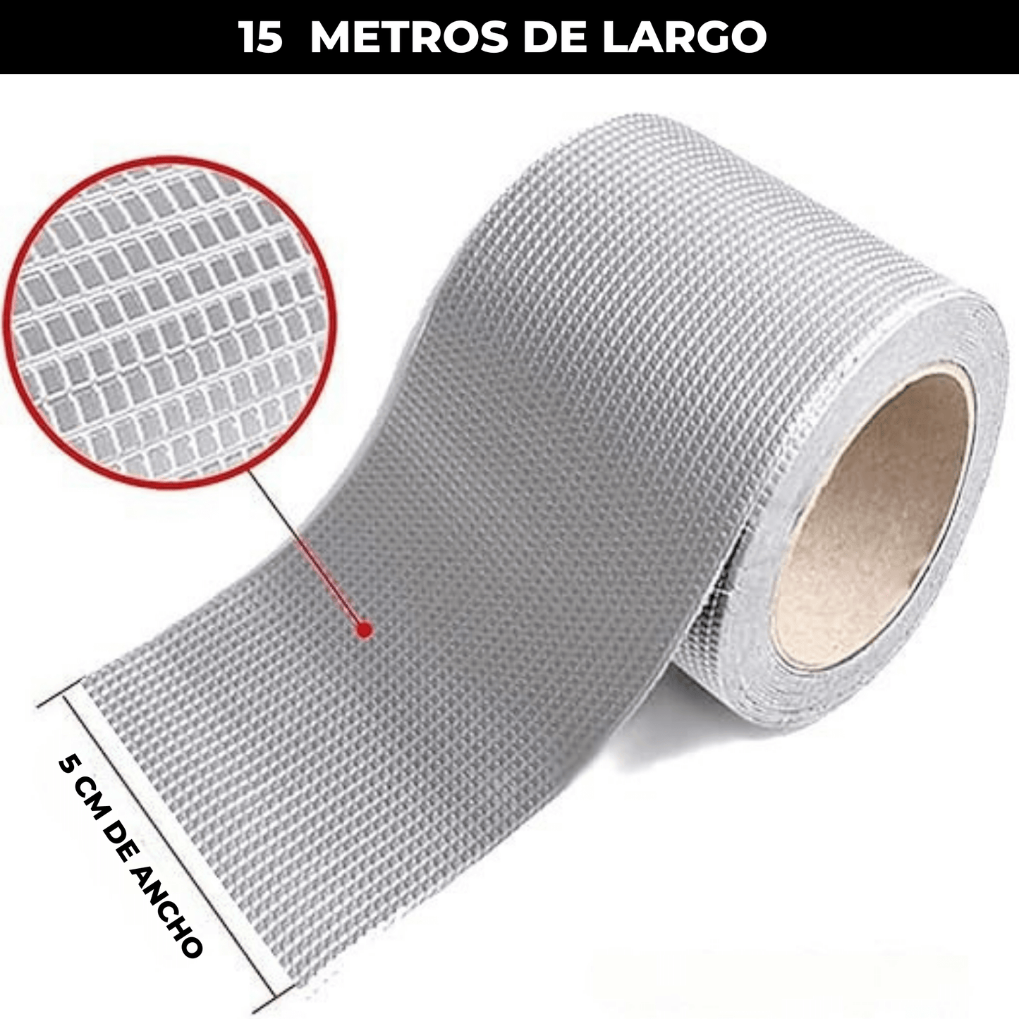 Cinta Impermeable de Butilo - 5 Metros de largo x 15 cm de Ancho